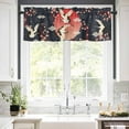 thumbnail image 5 of Pink Cherry Blossom Crane Valances for Windows Japanese Style Cloud Black Rod Pocket Curtain Valance Window Treatment Short Curtains for Kitchen Living Room, 42"x18", 5 of 5