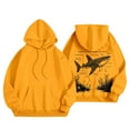 thumbnail image 5 of Fiaer Women's Hooded Sweatshirts Loose Drawstring Hoodies Ocean Theme Graphic Long Sleeve Tops with Pocket Yellow XL, 5 of 6