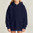 thumbnail image 2 of YOUYEDIAN Casual Hoodies for Teen Girls Fall Winter Fleece Hooded Sweatshirt Boys Preppy Versatile Pullover, 2 of 4
