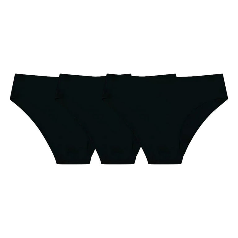 NKOOGH 3pcs Fitness Sports Seamless Pantys Lingerie Sweat Absorption Solid  Simple Low-Waist Underwear Lady Underpants Black XL