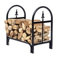 thumbnail image 4 of Patiojoy 2 Feet Heavy Duty Steel Firewood Log Rack Outdoor Wood Storage Holder Black, 4 of 7