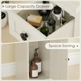 thumbnail image 6 of Bathroom Storage Cabinet, Farmhouse Style Narrow Organizer with Drawer, 7.9 x 7.9 x 31.5 Inches Cloud White, 6 of 8