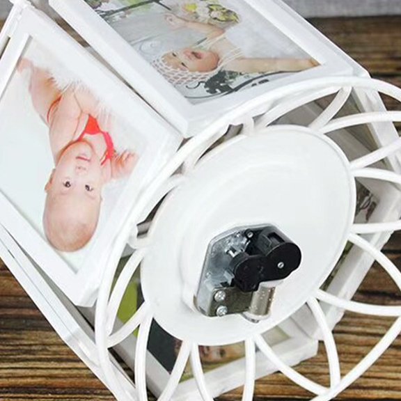 WEUVEB Creative White DIY Keepsake Ferris Wheel Photo Frame with Rotating Design