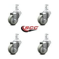 thumbnail image 2 of 3 Inch Gray Polyurethane Wheel Swivel 7/8 Inch Square Stem Caster Set SCC, 2 of 2