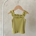 thumbnail image 6 of Ohufall Toddler Girls Tank Tops Ruffled Crew Neck 0-5T Summer Tank Top Breathable Solid Color Summer Casual Tank, 6 of 7