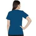 thumbnail image 3 of eloria Women's T-Shirt V-Neck Half Sleeve Casual Top Navy Blue, 3 of 6