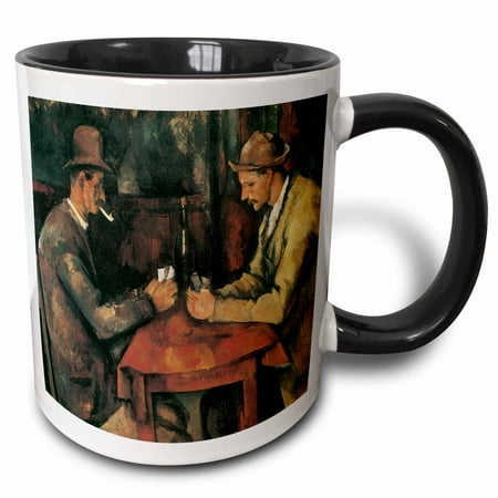 

3dRose The Cardplayer by Paul Cezanne - Two Tone Black Mug 11-ounce