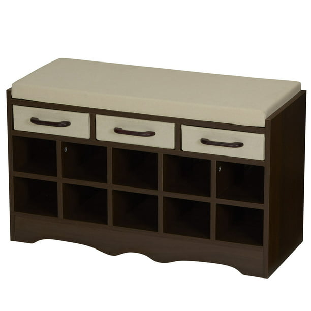 Household Essentials Entryway Storage Bench With Shoe Cubby