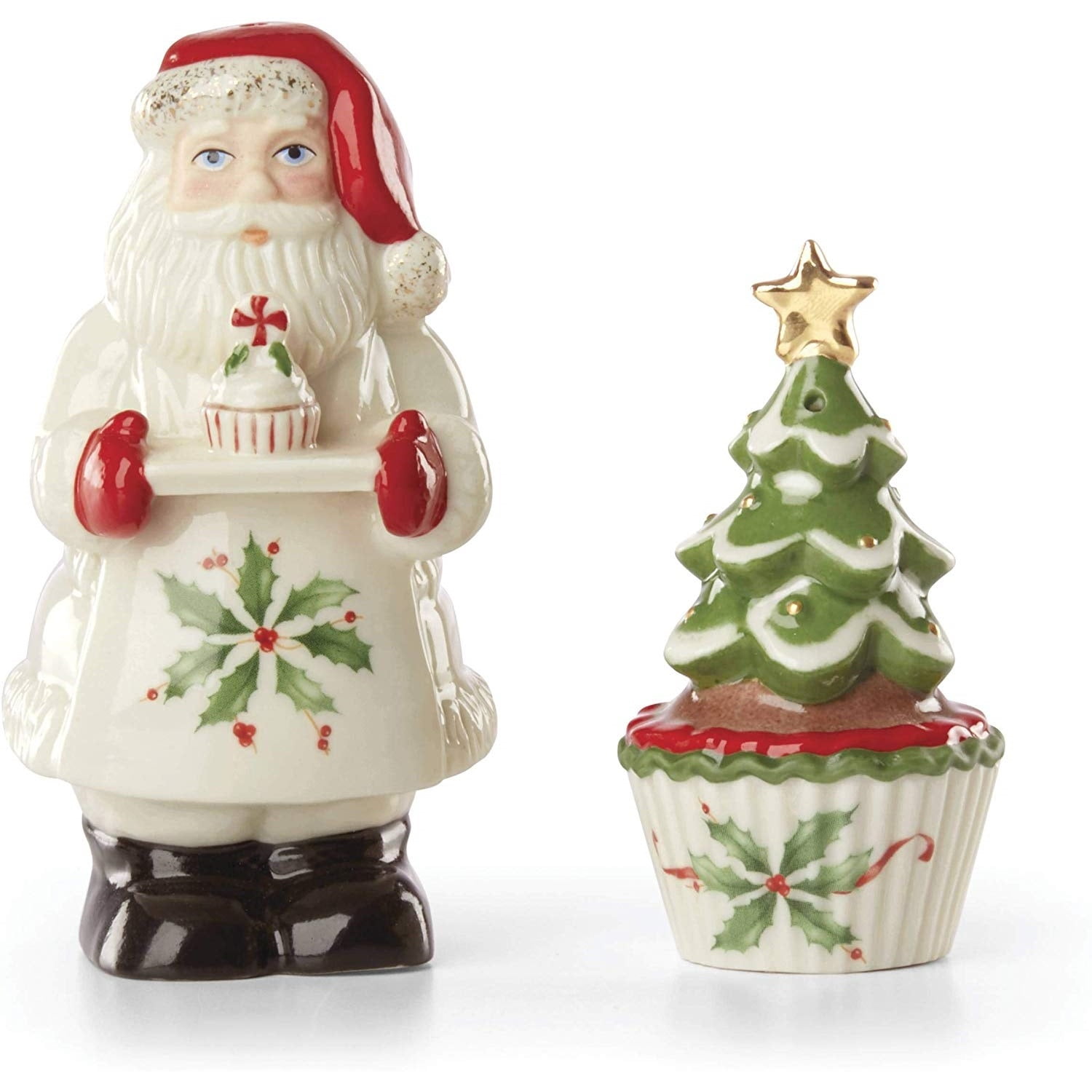 Lenox Hosting the Holidays Santa Salt and Pepper Shakers