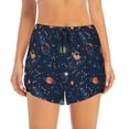 thumbnail image 2 of Salouo Cartoon Space Planets Print Women's 2 in 1 Running Shorts Double-Layer Shorts Athletic Workout Gym Yoga Shorts Running Shorts for Women-Large, 2 of 7