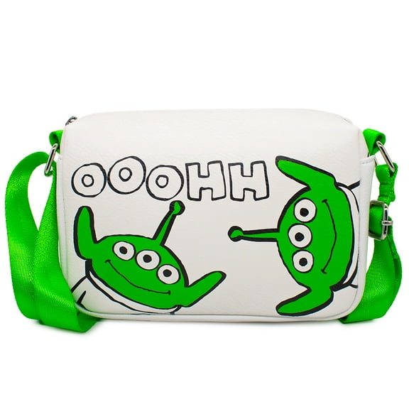 Disney Bag, Crossbody, Rectangle, Toy Story Alien Faces Ooohh Pose, White, Vegan Leather