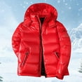thumbnail image 2 of Breezora Women's Hooded Quilted Puffer Jacket Winter Warm Thickened Full Zip Shiny Ski Coat For Hiking Outdoor L Size Red, 2 of 4