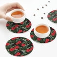 thumbnail image 4 of Leather Coasters with Heat-resistant for Drinks, Hummingbird Red Hibiscus -标题2 Round Shape, 4 of 5