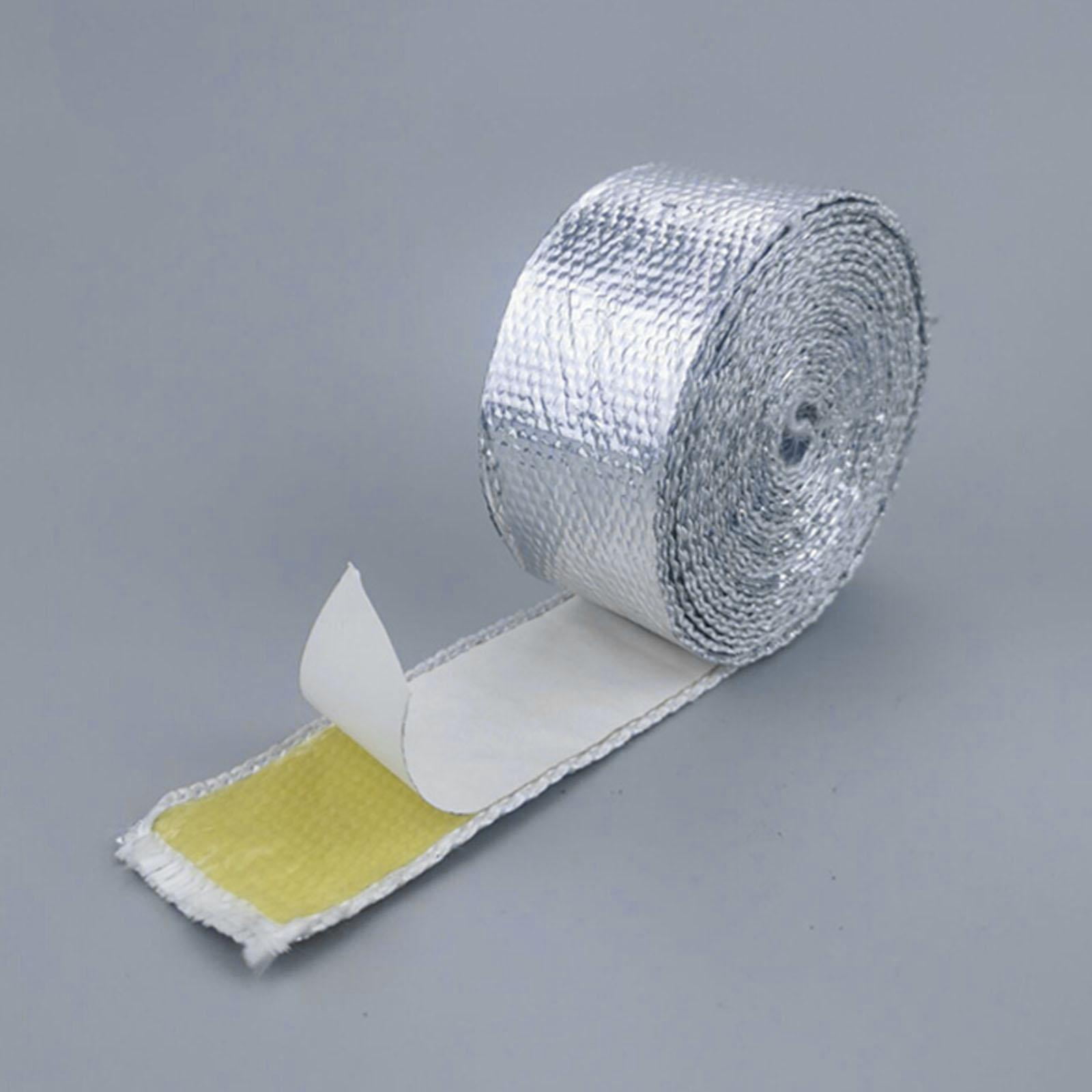 Miulika Fiberglass Aluminum Foil Tape High Temp Heavy Duty Multipurpose Sturdy Thermal Insulation Adhesion for Furnace Repair Ducting 1.5mmx50mmx5m