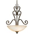 thumbnail image 1 of Beaumont Lane 3 Light Tea Stone Glass Bowl Pendant in Burnt Sienna, 1 of 1
