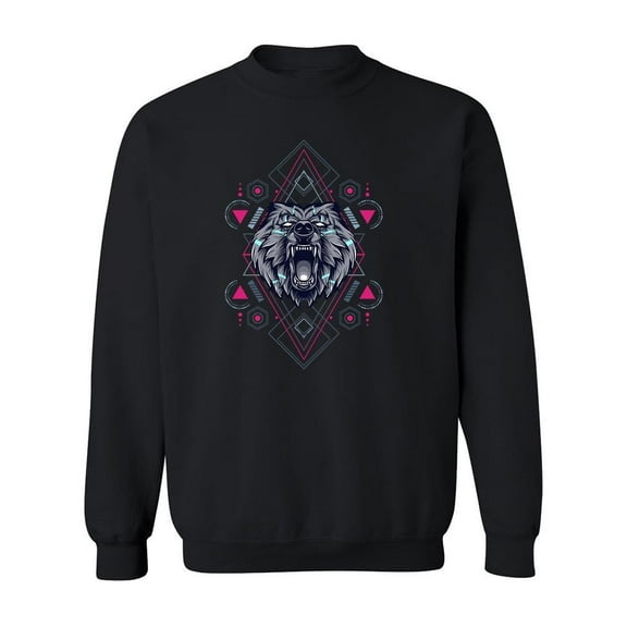Angry Bear Sacred Geometry  Sweatshirt Men -Image by Shutterstock, Male Medium