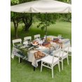 thumbnail image 3 of Outdoor Tablecloth with Umbrella Hole and Zipper, Christmas Rectangle Table Cloth 60x120 Inch Waterproof Tablecloth, Xmas Winter Vintage Forest Tree Deer Snowflakes Picnic Table Cover for Patio, 3 of 7