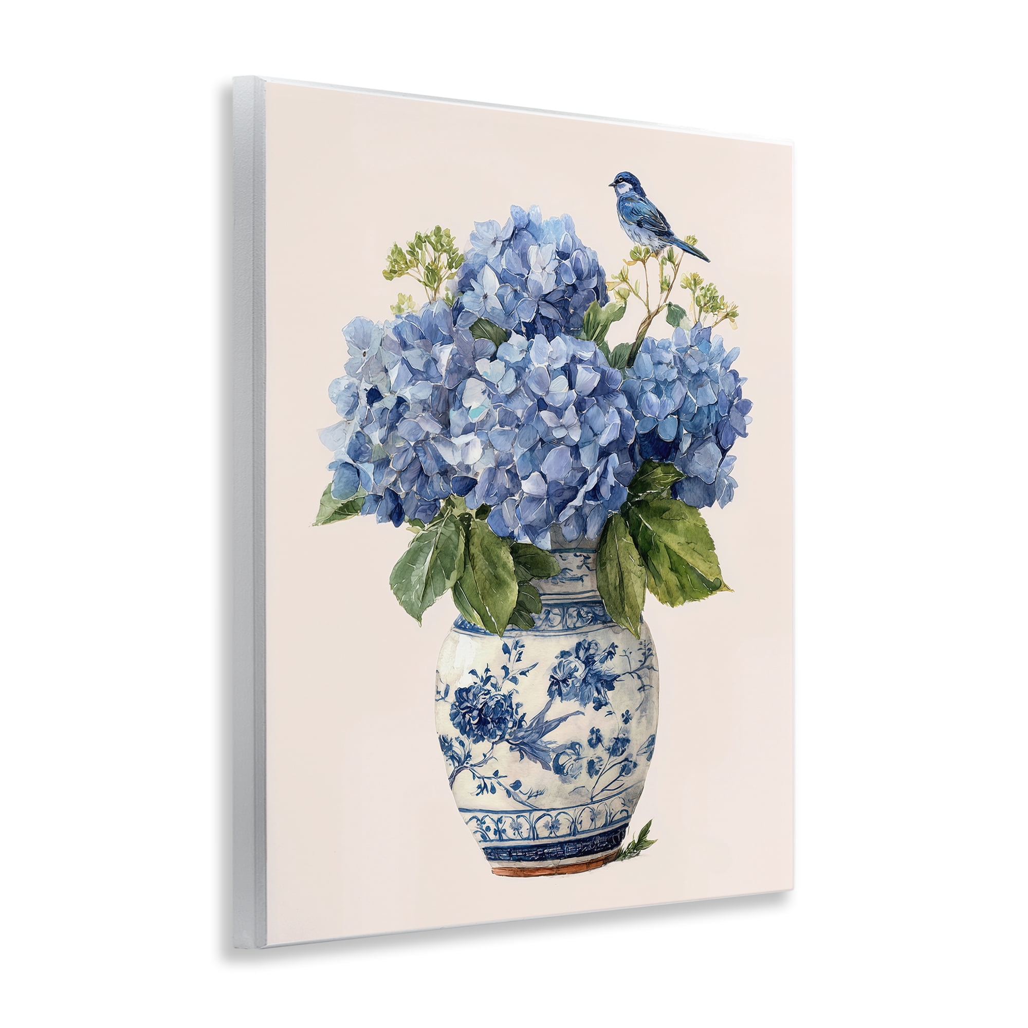 Stupell Industries Songbird Perched on Hydrangeas Wall Plaque Art, design by Imagine It Images