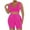 Hot Pink, variant on Bovxnpu Women Athletic Outfits, 2 Piece Workout Sets, Women's Fashion Two-piece Solid Color V-Neck Tank Top And Short Sports Casual Suit M