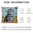 thumbnail image 5 of Orinice Yellow Sunflower Farm Animal Cat Cushion Cover Rustic Red Buffalo Plaid Butterfly Floral Pillow Cover Vintage Farmhouse Euro Sham Pillow for Sofa Living Room  18x18in, 5 of 5