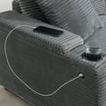 thumbnail image 6 of 106" Convertible L Shaped Sectional Sofa,Corduroy Corner Couch with Armrest Storage,Cup Holders,USB Charger,Irregular Corner,Oversized Comfy Modular Sofa for Living Room,Apartment (Gray), 6 of 11