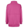 thumbnail image 5 of Futezty Women Casual Striped Half Zip Up Drop Shoulder Sweatshirt Oversized Long Sleeve Pullover Tops with Pockets, 5 of 5