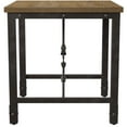thumbnail image 3 of Jersey Industrial Square End Table in Antique Tobacco Brown top Black Metal Base, 3 of 8