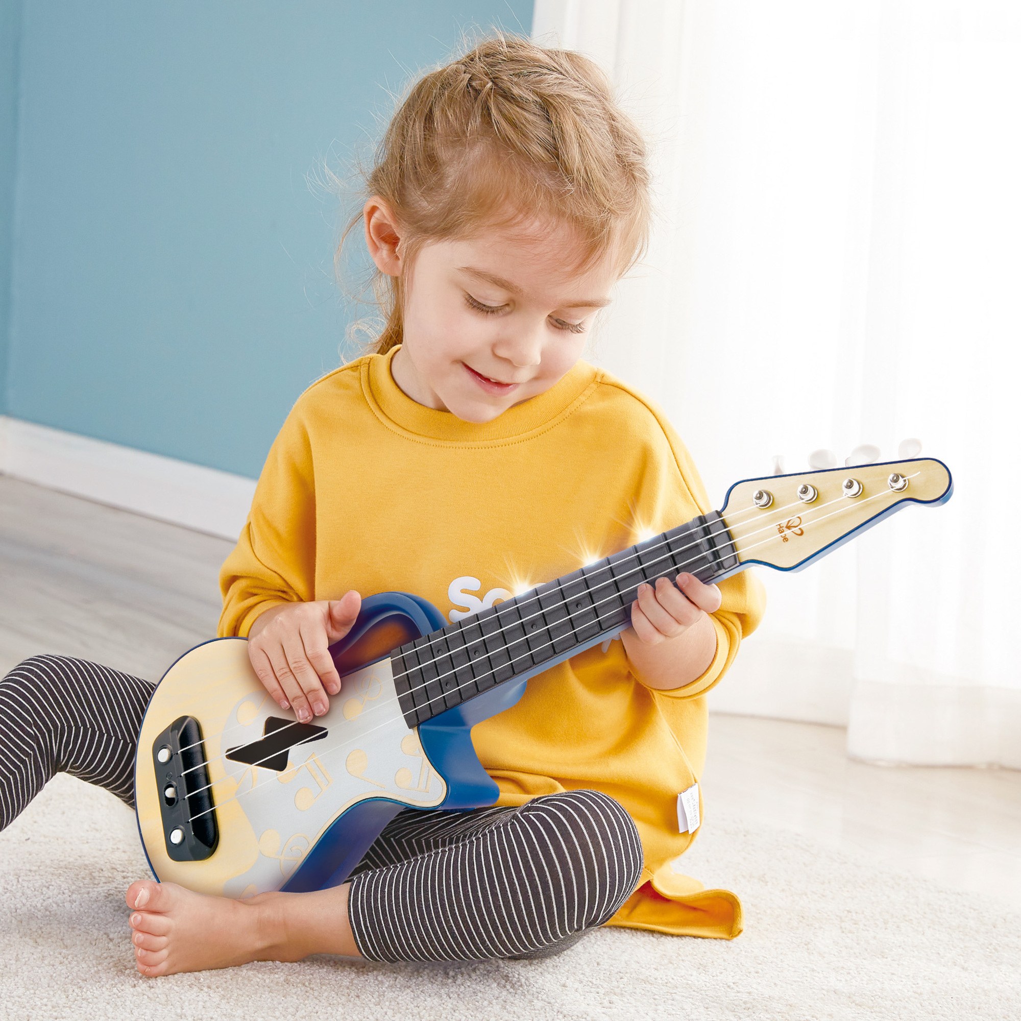 Hape Learn With Lights Kid's Electronic Ukulele in Blue - image 8 of 8
