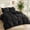 Black, variant on 2PCS Solid Thick Quilted Comforter Set, 1 Comforter + 1 Pillow Sham, Suitable For All Seasons.(Pale Purple Grey)