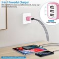 thumbnail image 5 of Charger Block,USB Wall Charger Adapter Plug,HopePow 5V/3.1A/3PACK Three Ports Wall Charger Block Fast Charging Block Android Phone Charger Block Brick for iPhone Wall Charger,Rose Gold, 5 of 6