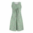 thumbnail image 7 of Fnooota Nightgowns for Women, Printed Sleeveless Crewneck Pleated Womens Sleepshirts Green Size XL, 7 of 7