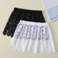 thumbnail image 4 of Women Eyelash Floral Lace Shirt Extender Layered Faux Top Hem Lower Sweep Skirt, 4 of 13