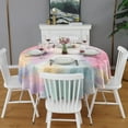thumbnail image 2 of Colorful Floral Pattern Round Tablecloth 60"x60",Wrinkle Wipeable Table Cloth for Kitchen Dining Room Picnic Patio Party, 2 of 6