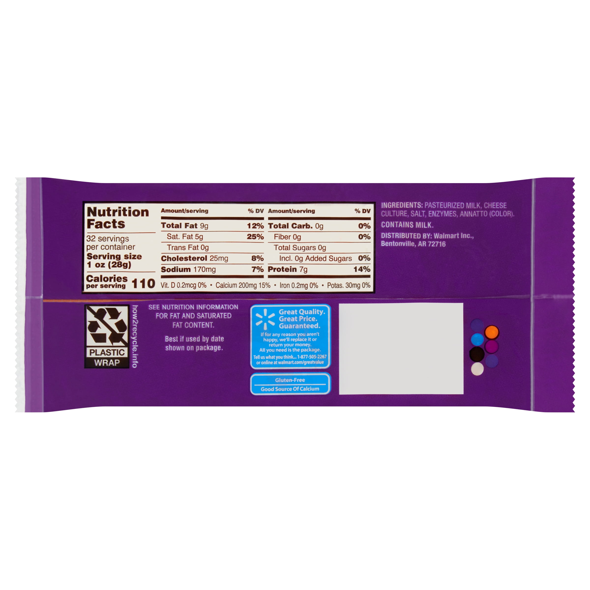 Great Value Colby & Monterey Jack Block Cheese, 32 oz Chunk