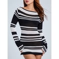 thumbnail image 4 of Faithtur Robe Mini d'Automne pour Femmes Manches Longues Dos Ouvert Contraste/couleur Unie Robe Pull Décontractée, 4 of 9