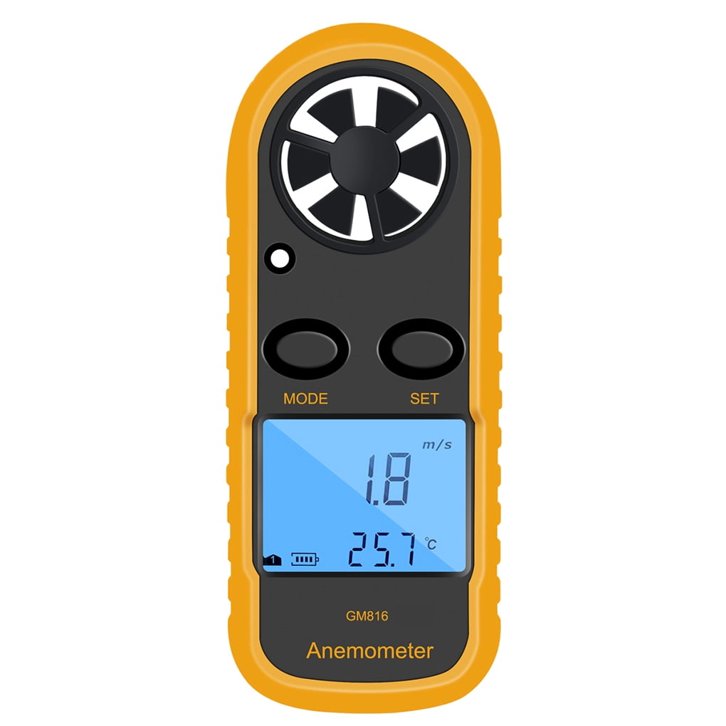 Digital LCD Wind Speed Gauge Air Velocity Meter Anemometer NTC Thermometer