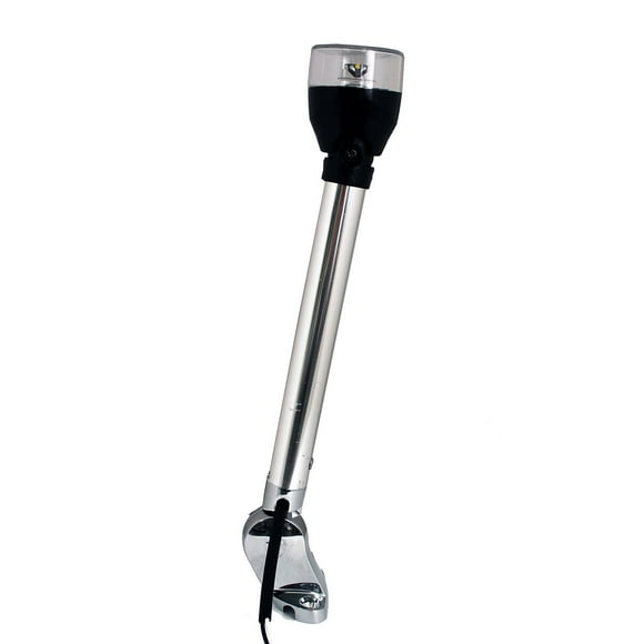 Attwood Lumière de Navigation Marine 5550-12Z1 LightArmor; Lumière Anti-Reflets Tout Autour; Ronde; LED Blanche; Lentille Claire; Lentille en Polycarbonate; Boîtier Noir; Boîtier en Polycarbonate; Base ZAMAK