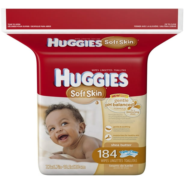 HUGGIES Soft Skin Shea Butter Thick �n� Clean Wipes, 184