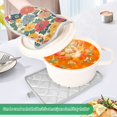 thumbnail image 3 of Yayeee Pot Holders Kitchen Heat Resistant with Pockets 7"x9.8" Cotton Oven Cooking Hot Pads, Vibrant Flowers Pattern, 3 of 7
