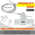 thumbnail image 5 of Universal Garage Door Emergency Release Lock Stainless Steel With Key And Cable, 5 of 5