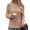 Khaki, variant on Womens Off Shoulder Long Sleeve Top Loose Fit Tunic Blouse Soft Breathable Casual Daily Pullover Navy L