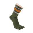 thumbnail image 2 of Unique Bargains 1 Pair Five Toe Socks Soft Striped Socks for Women Green, 2 of 6