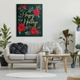 thumbnail image 2 of Stupell Industries Happy Holidays Greeting Red Winter Poinsettia Florals Botanical & Floral Painting Gallery Wrapped Canvas Print Wall Art, 36 x 48, 2 of 6
