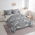 thumbnail image 3 of Homewish Animal Deer Rabbit Owl 7-Piece Bedding Comforter Set for Teens Boys Girls,Chic Flower King Bedding Sets,Exotic Style Ultra Soft Bed Sheets,Ultra Soft Home Decor,Reversible, 3 of 8