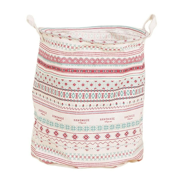 jifeng Laundry Hamper Basket Decorative Clothes Hamper for Clothes Dorm Living Room Folk pattern