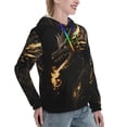 thumbnail image 6 of Uemuo Black And Gold Fire Dragon Pattern Women's Hoodie with Eye-catching Drawstrings- Casual Pullover Hoodie with Kangaroo Pocket, Stylish Hooded Sweatshirt-Medium, 6 of 7