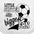 thumbnail image 4 of Inktastic Little Sister and Biggest Fan Soccer Player Girls Baby Bib, 4 of 4