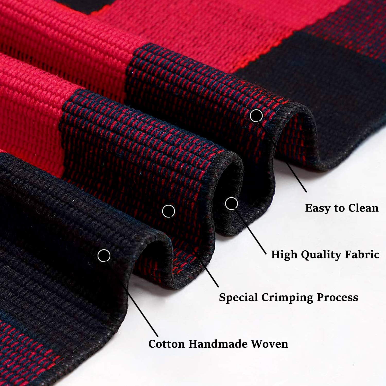 iOhouze Cotton Red Buffalo Plaid Check Rug 3x5 Outdoor Doormat Washable  Woven Outdoor Indoor Welcome Mats for Front Door/Farmhouse/Entryway/Home  Entrance Black and Red Outdoor Rug 