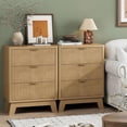 thumbnail image 7 of FANRAL Fluted 3 Drawer Nightstand,Modern Bedside Table with Anti-Tip Safety Design,Wood End Table for Bedroom Living Room,Natural Oak Night Stand, 7 of 7