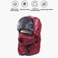 thumbnail image 4 of Gorro de invierno de cuero con forro polar grueso y cálido para montar a caballo, máscara desmontable, gorro de esquí para la lluvia, gorro de felpa, 4 of 6